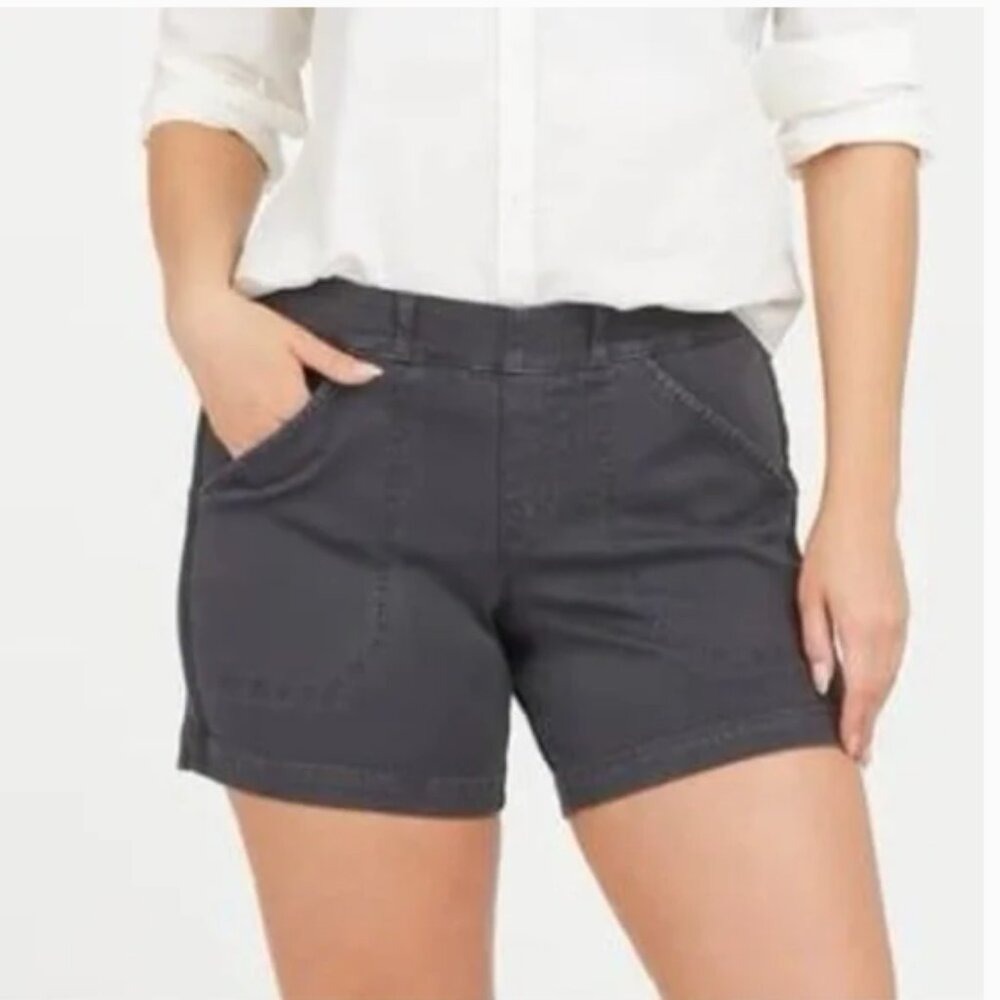 Spanx Twill Pull On‎ Shorts Dark Grey size Large